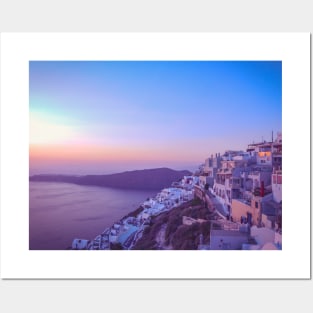 Santorini, Greece Scenic Sunset Posters and Art